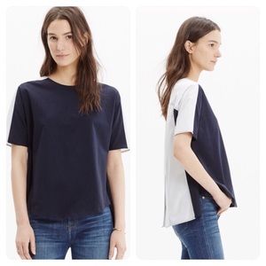 Madewell Oxford Short Sleeve Tee Split Back